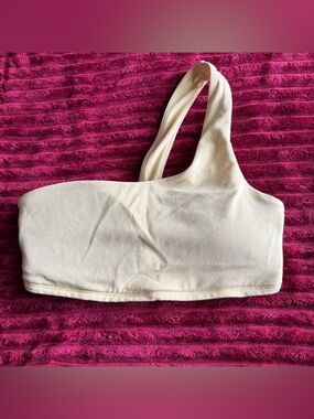 Alo One-Shoulder Yellow Padded Sports Bra
